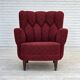 1960s, Danish armchair, original red furniture fabric.