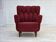 1960s, Danish armchair, original red furniture fabric.