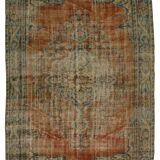 Turkish Anatolian Handmade Vintage Rug 256 cm x 177 cm