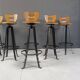 Vintage brutalist bar stools, set of 6 - 1970s