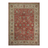 One-of-a-kind Vintage Turkish Large Area Rug. Red Hand-knotted Wool Carpet for Living Room