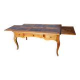 large double-sided walnut desk 3 drawers 2 pulls