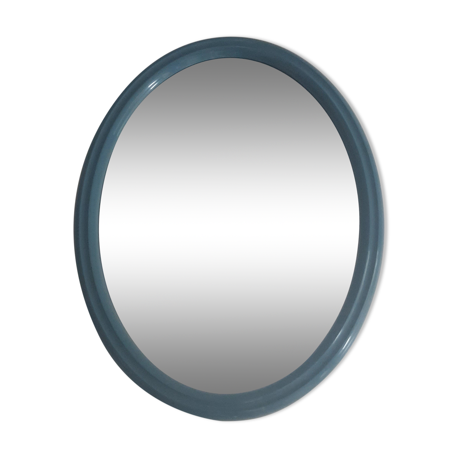 Vintage oval mirror blue 60s 70s