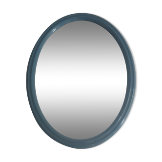 Miroir vintage ovale bleu années 60 70
