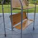 Folding dessert trolley on chrome metal wheels and formica.