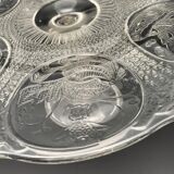 Presentation cup and footed service in transparent worked glass
