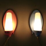 Set of 2 Wall lamps pink & blue 1950’s
