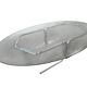 XL vintage glass coffee table with chrome frame