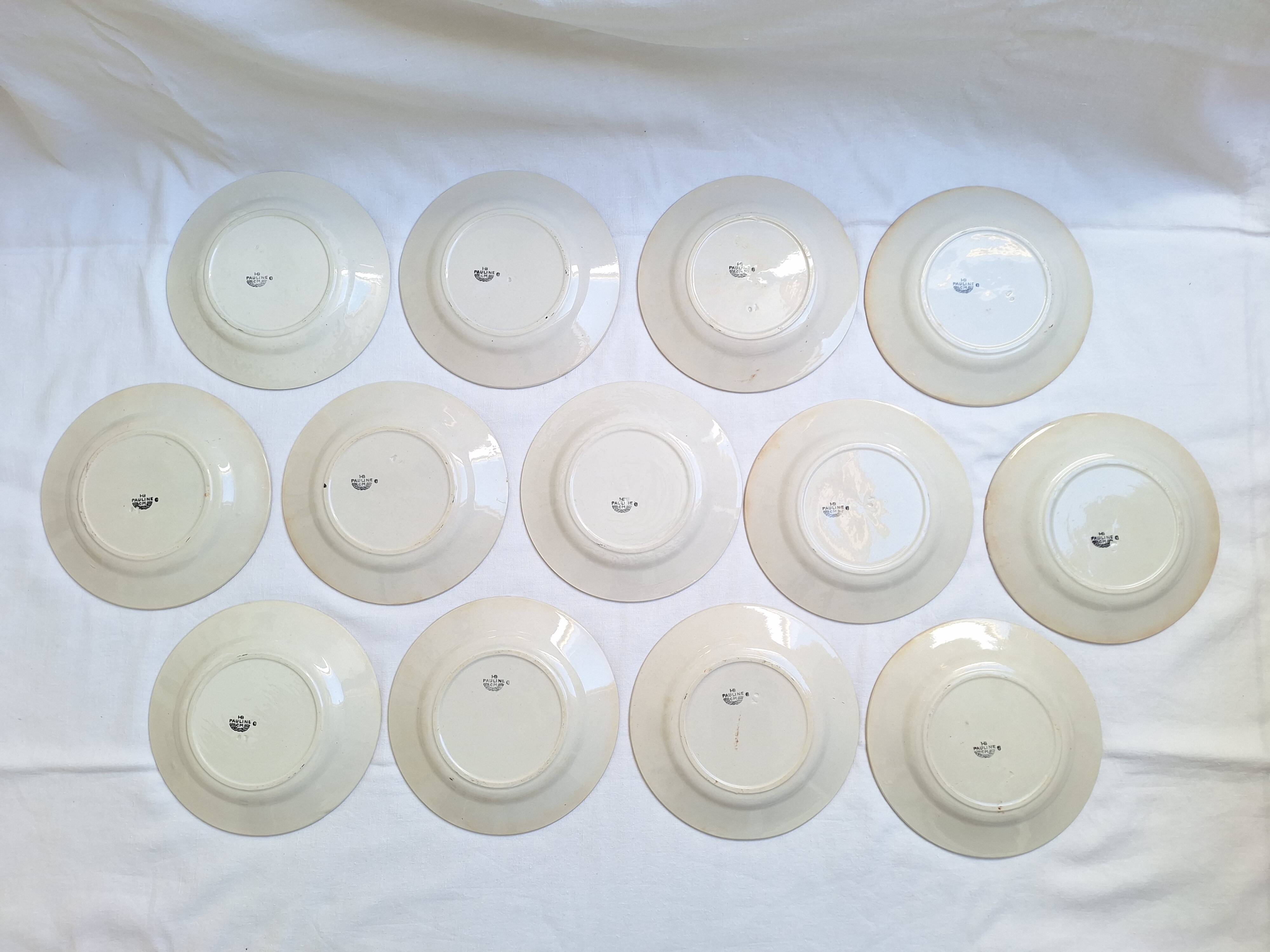 HBCM Pauline pattern dinner plates in orange and black