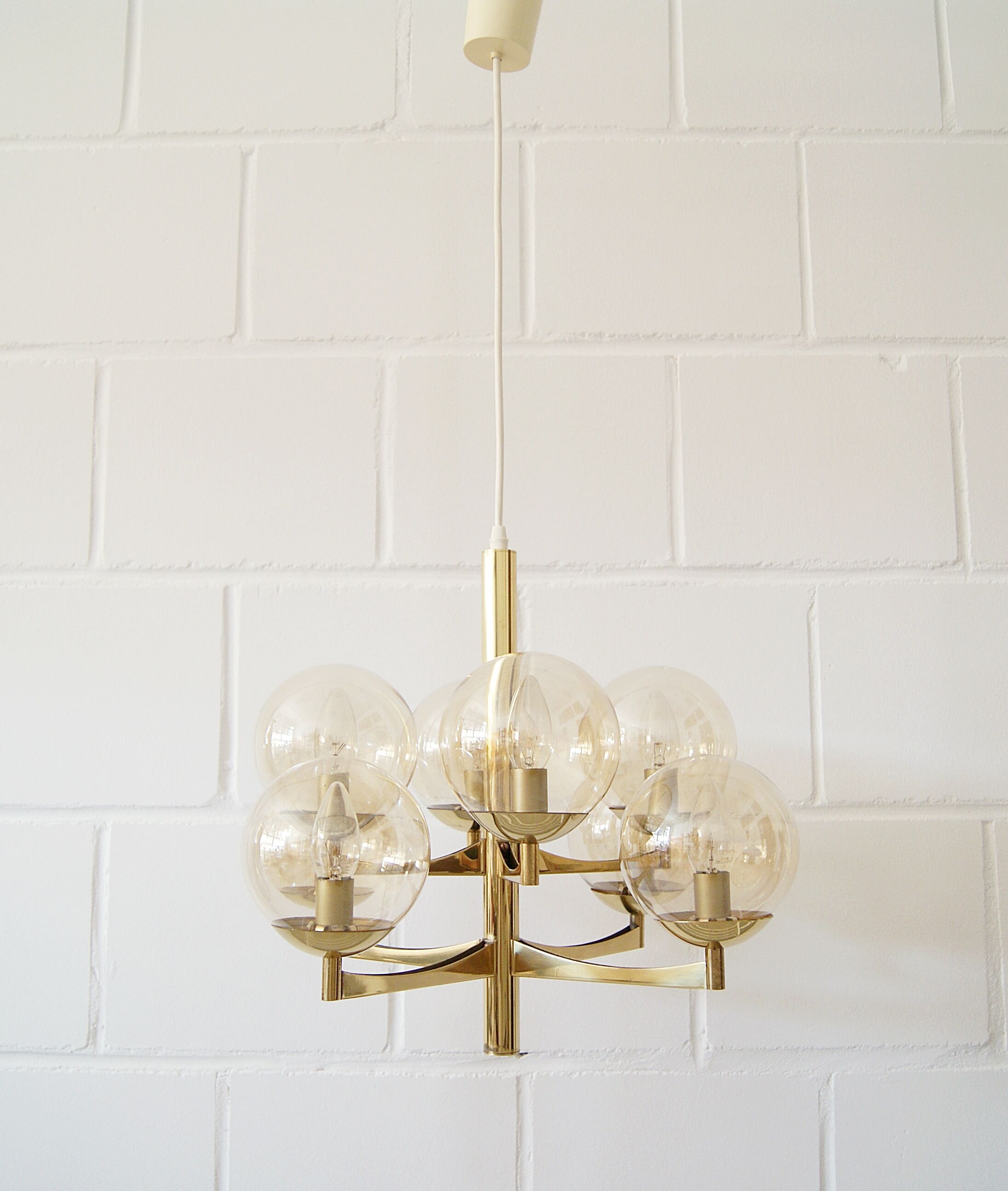 Brass chandeliers from Kaiser, Germany 1960