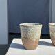 Set of 2 cups in Indonesian ceramic (brown & speckled glazed matte)