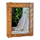 Italian mirror in woven rattan and sewn bamboo, 1970s