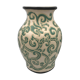 Vintage vase in glazed ceramic with carved decoration of arabesque 22.5 cm