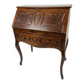 Curved donkey desk in walnut (secretary)