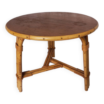 Tripod bamboo pedestal table