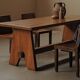 Brutalist dining table in solid oak, France, circa 1980.
