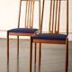 Paire de chaises Lübke vintage en bois et tissu bleu