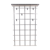 Vintage chrome color aluminum wall coat rack 1950s