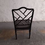 Chaise chippendale en bois laqué noir imitant le bambou, Jonathan Adler