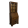 Secrétaire vitrine en chêne meuble 2 corps avec abattant