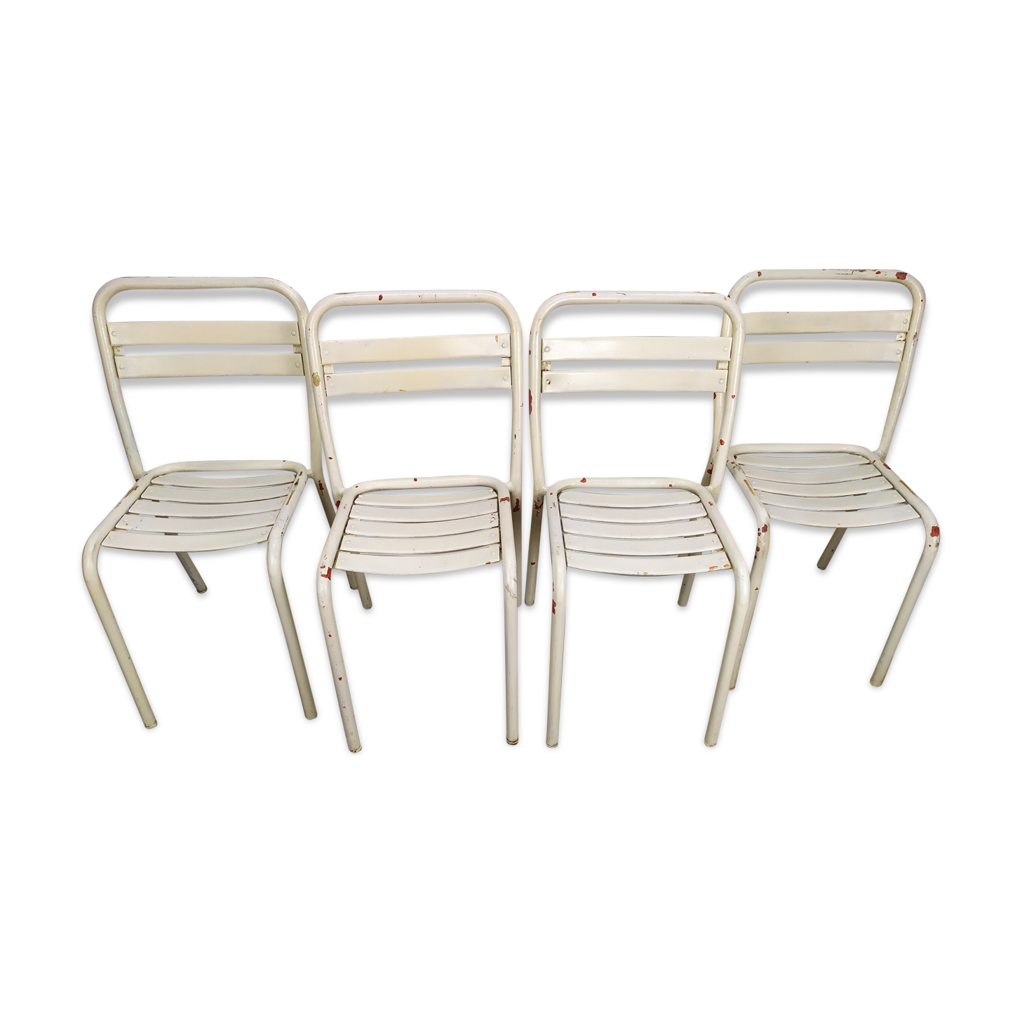 Lot of 4 chairs Tolix T2 by Xavier Pauchard 1950