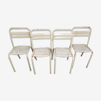 Lot de 4 chaises Tolix T2 de Xavier Pauchard 1950