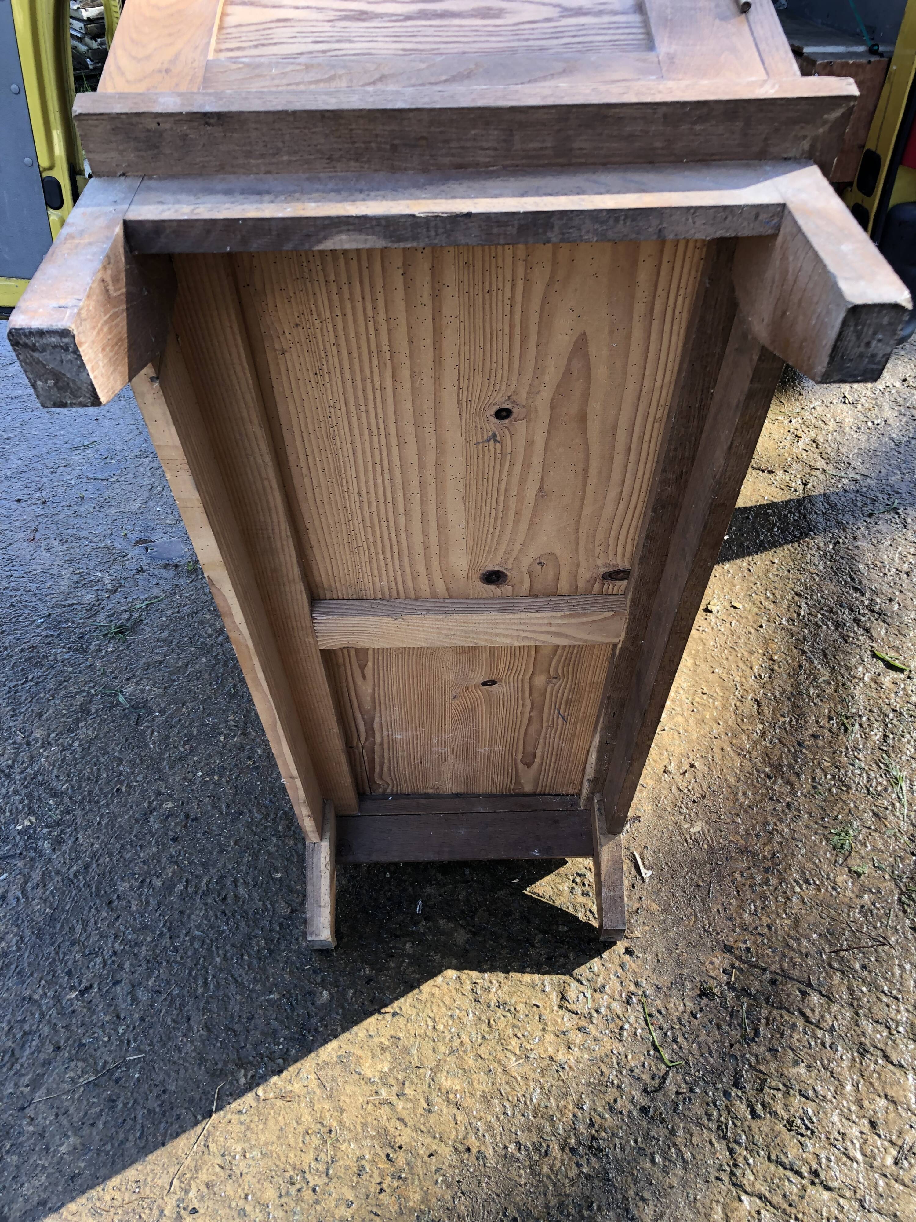 Vintage René Gabriel oak wardrobe with 2 doors from the reconstruction period.