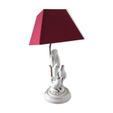 Triple white ceramic dove lamp