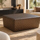 Pouf Dama Enzo Mari for Arte & Cuoio in woven leather