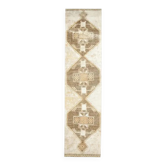 Tapis couloir vintage turc en laine et coton noué à la main des années 1970, 98x405.