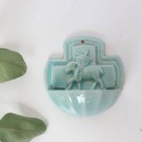 Desvres earthenware stoup, 1980