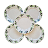 Lot de 5 assiettes a dessert Paulette de H.B.C Choisy Le Roi