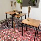 Modernist teak nesting tables from the 50s