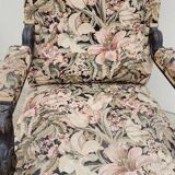 Napoleon III period armchair with floral tapestry, 19th century