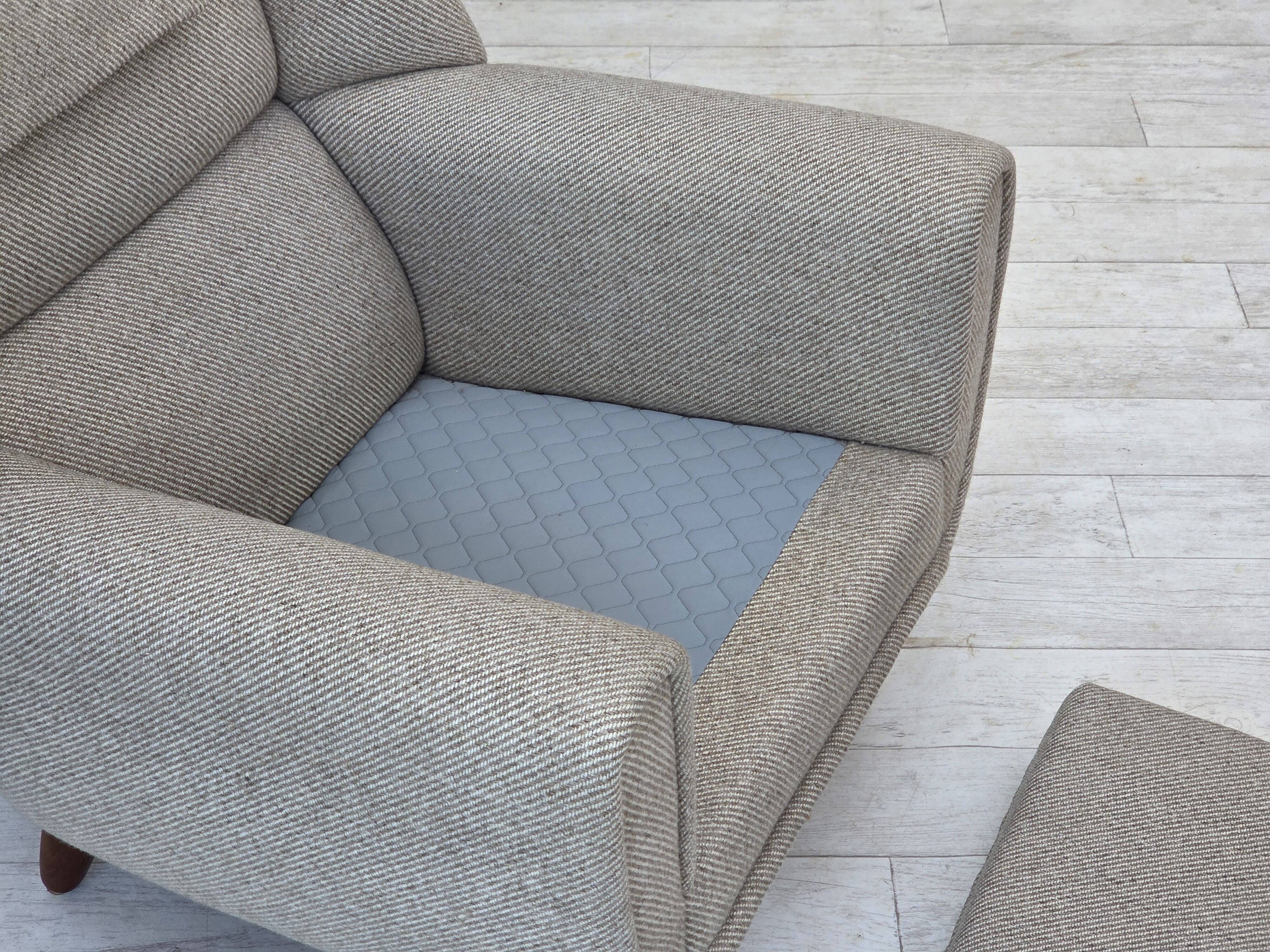 1960s, Danish design by Kurt Østervig, armchair model 61, wool, teak.