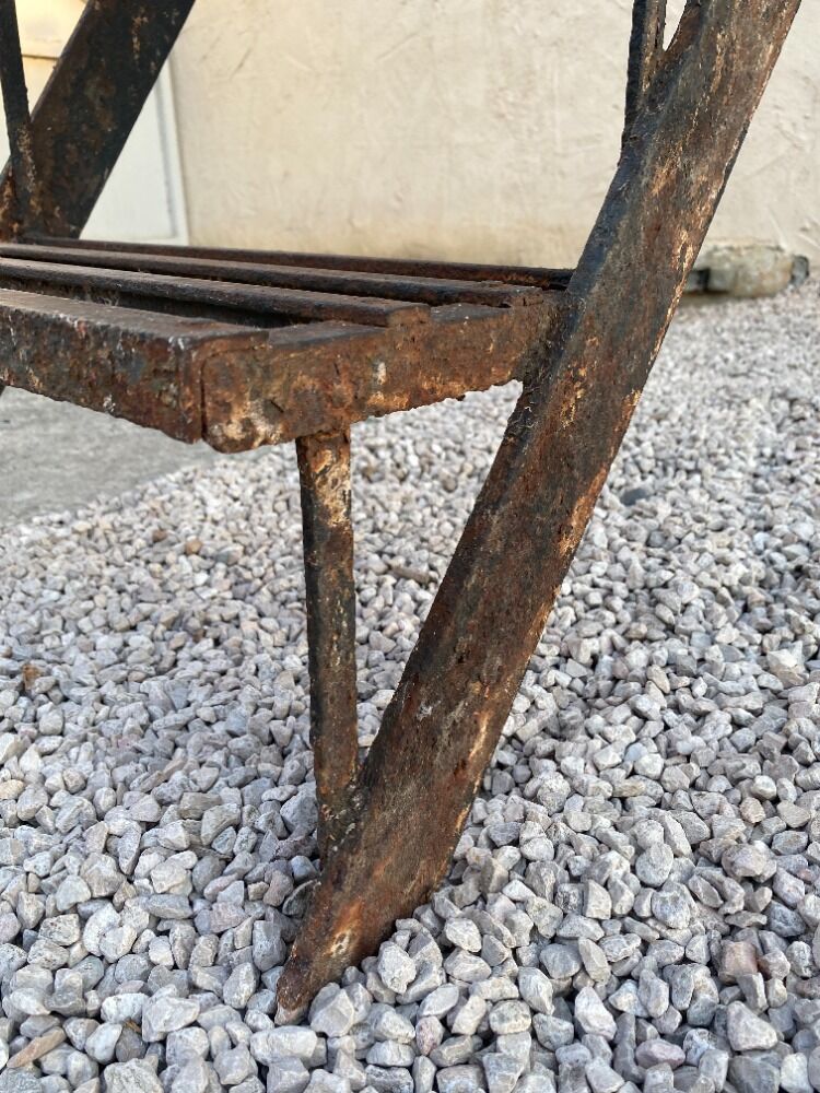 Industrial straight iron staircase loft workshop