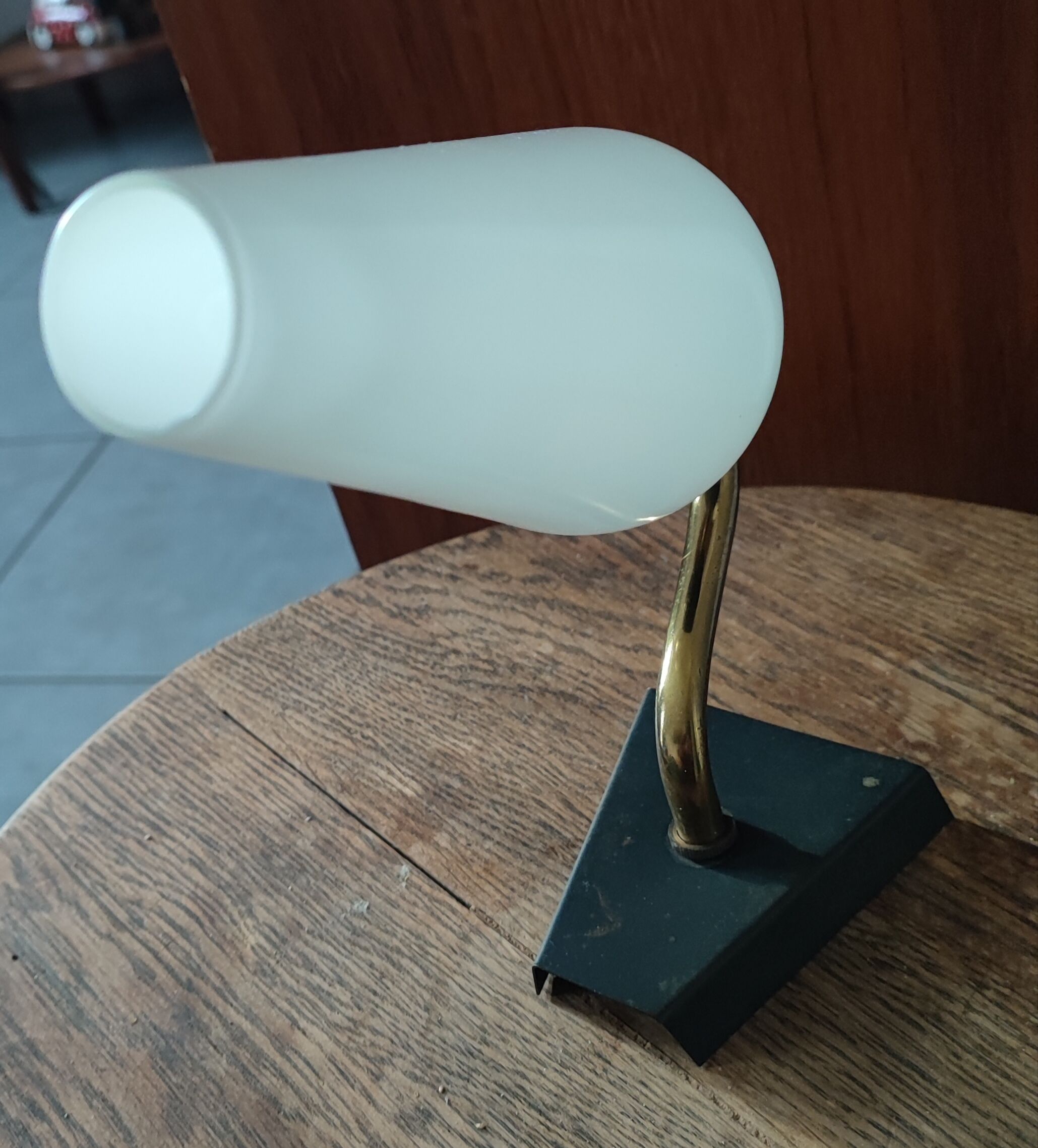 Brass and opaline wall lamp 1950