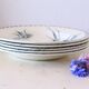 Hollow plates x5, Gien, Glaieul pattern, iron earth