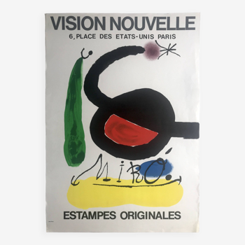 Joan miro, galerie vision nouvelle, 1967. affiche originale en lithographie