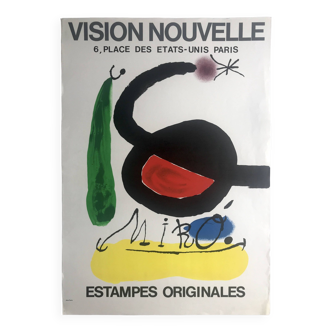 Joan miro, galerie vision nouvelle, 1967. original lithograph poster