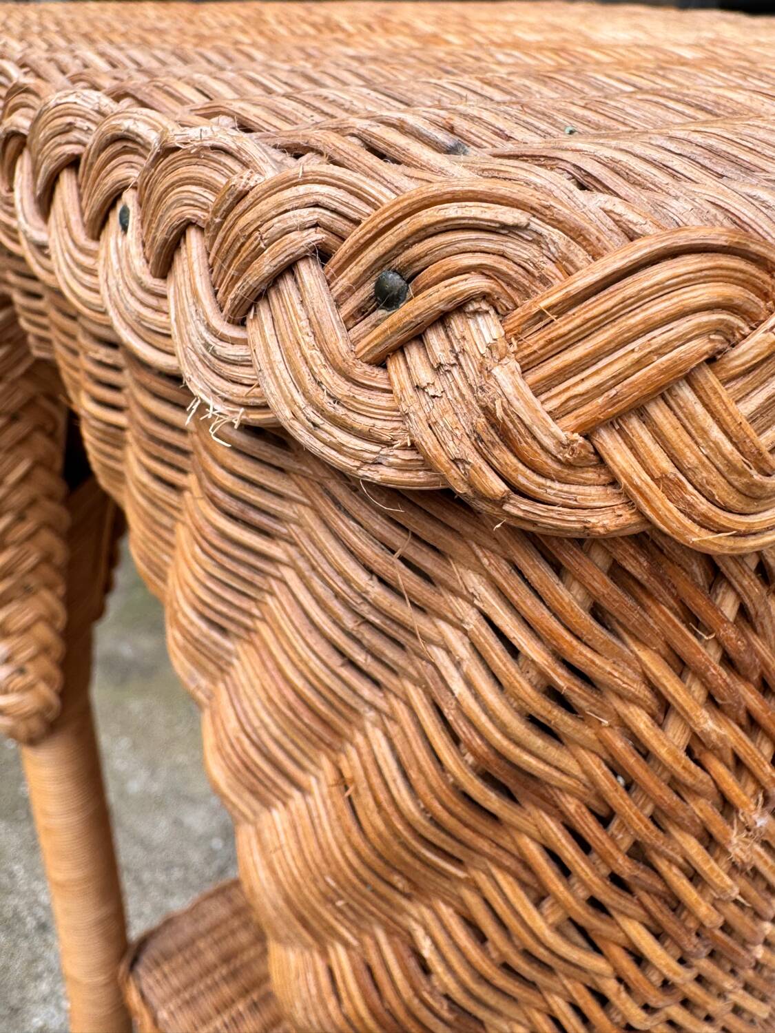 Vintage wicker plant stand