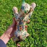 Zoomorphic Bouquetieres Hand-painted Desvres Cats