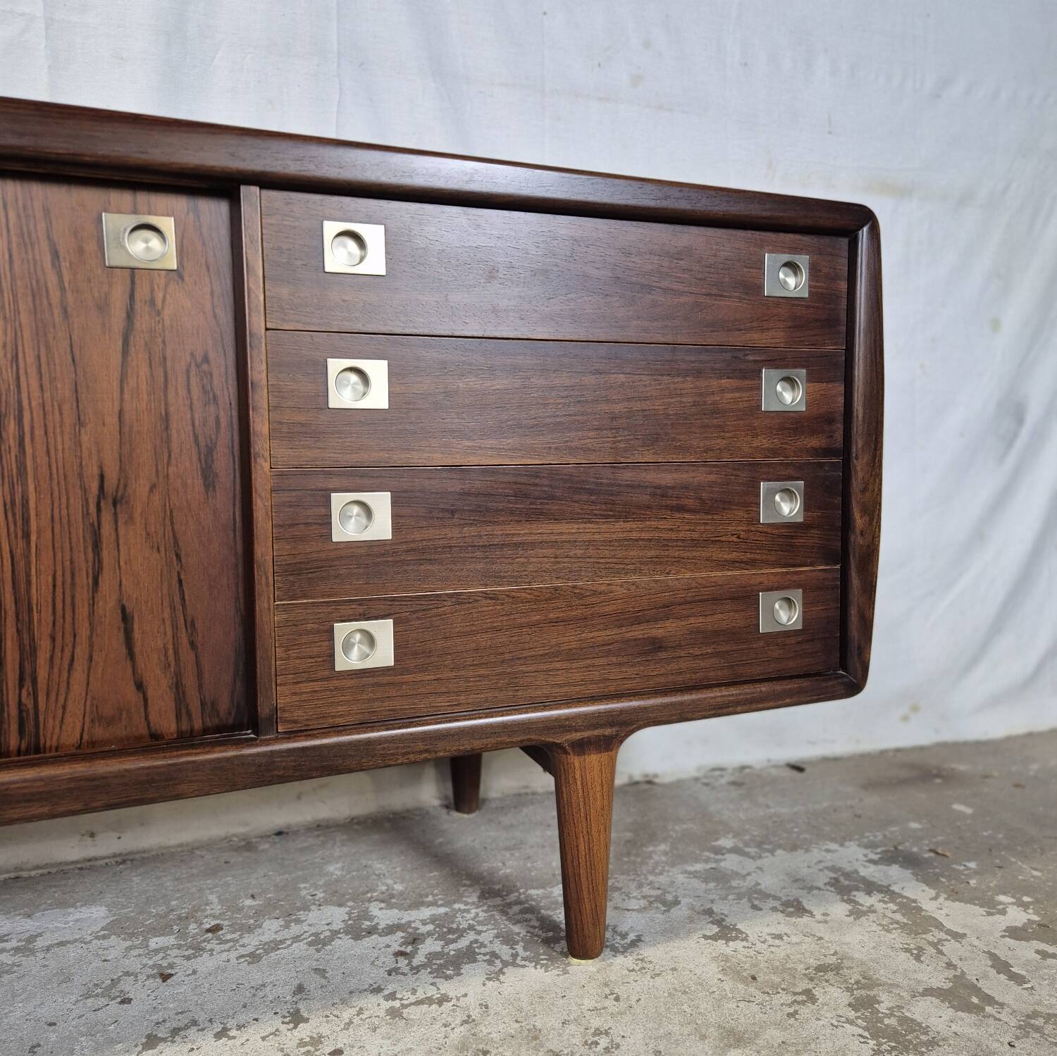 H.P. Hansen vintage rosewood Danish sideboard, TV cabinet 60s