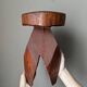 Vintage brutalist carved plant stand stool