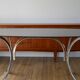 Coffee table in smoked glass and chrome legs, Design, 1970