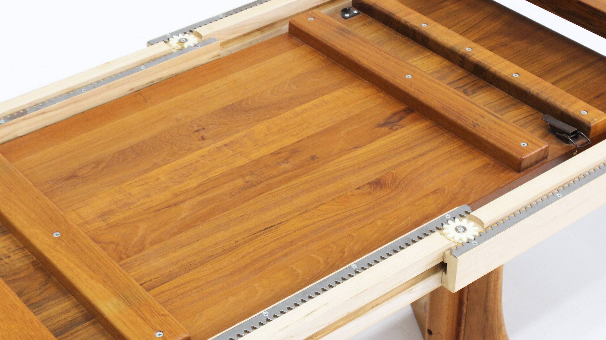 Vintage Danish oval extendable dining table solid teak 1960s