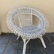 Fauteuil vintage en rotin blanc