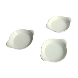 Set de 3 petits plats ronds en porcelaine blanche pillivuyt