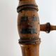 Vintage wooden wall coat rack with 4 swivel hooks from 1920