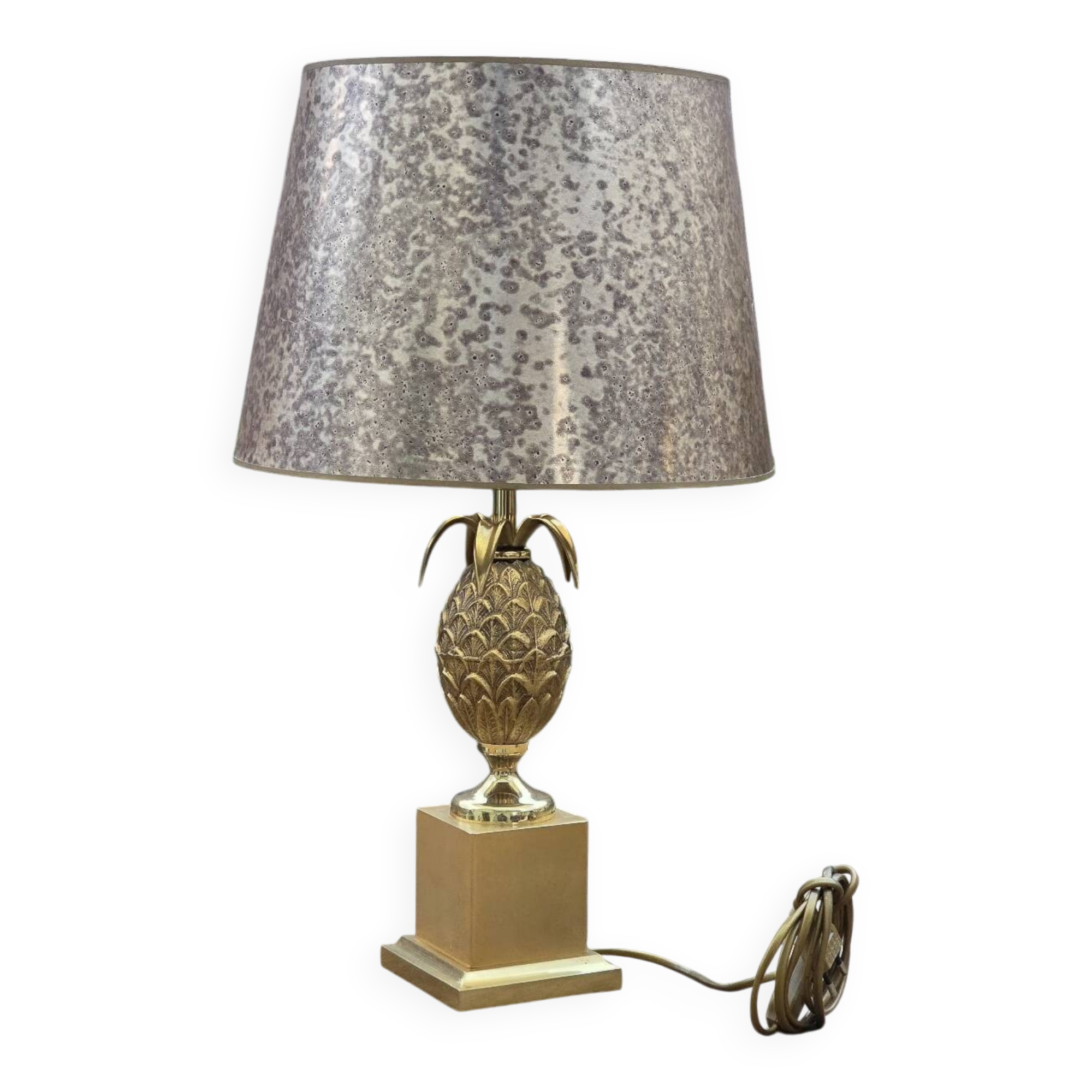 Vintage French pineapple desk lamp by Maison Le Dauphin